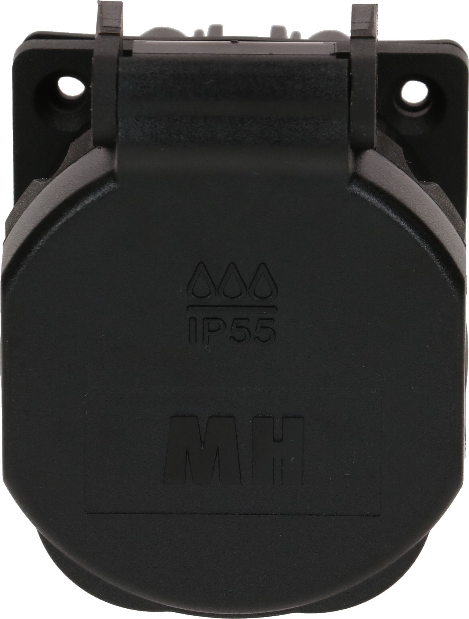 Einbausteckdose 1x Typ 23 L+N+PE Max Hauri IP55 schwarz/schwarz