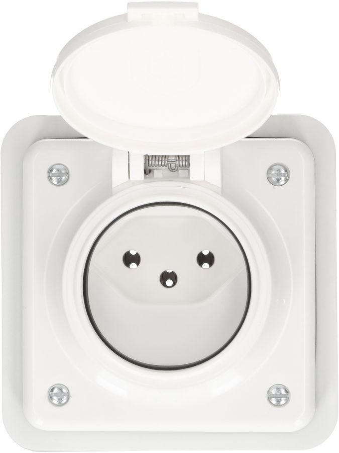 prise 1x type 13 ta.1x1 ENC Mica Nass IP55 blanc