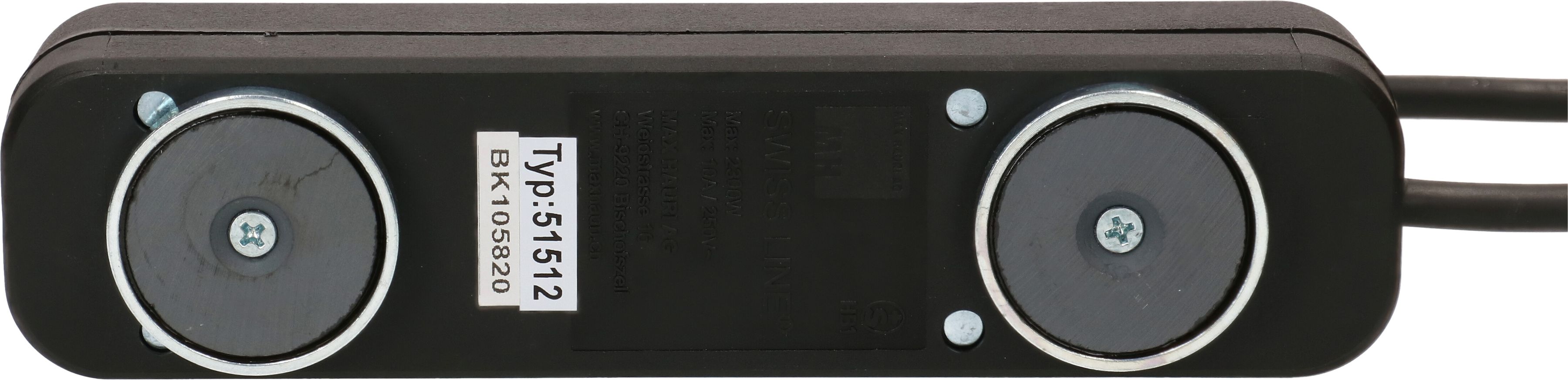 Steckdosenleiste Swiss Line 5x Typ 13 schwarz Magnet