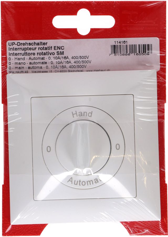 Drehschalter Schema 2/1L 0-Hand-0-Automat UP EdizioDue weiss