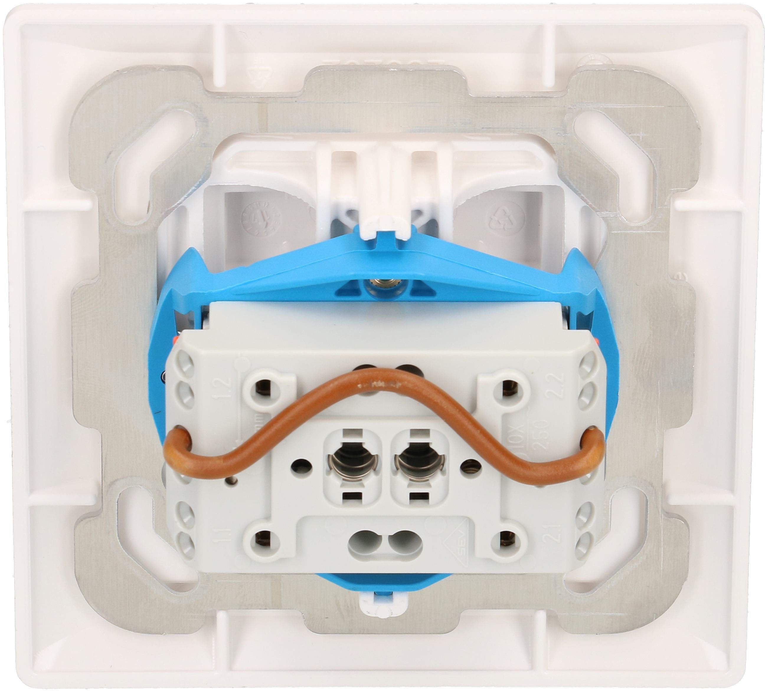 Doppel-Druckschalter Schema3+3 UP Kallysto weiss