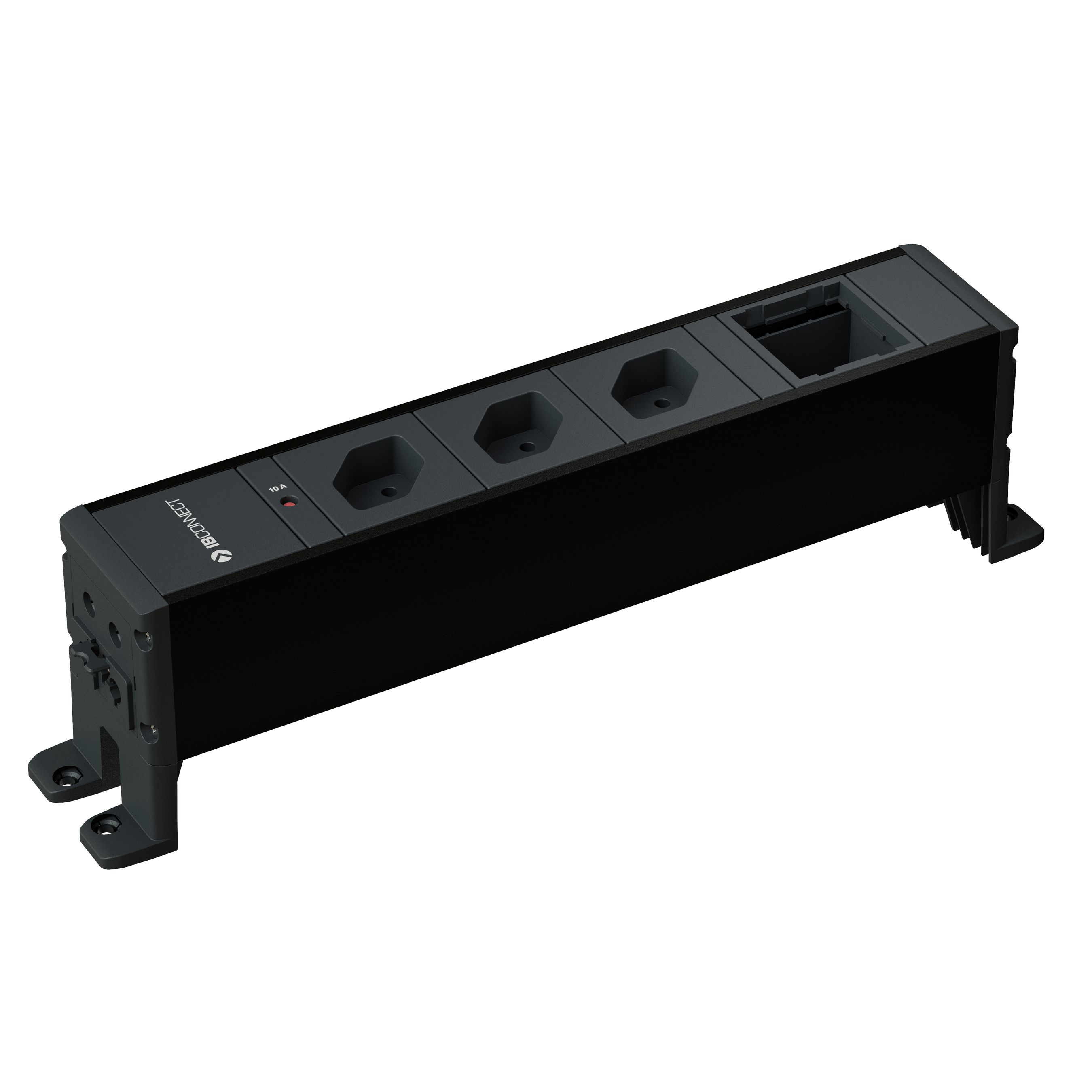 CUBO bloc multiprise noir 3x type 13 1x module vide