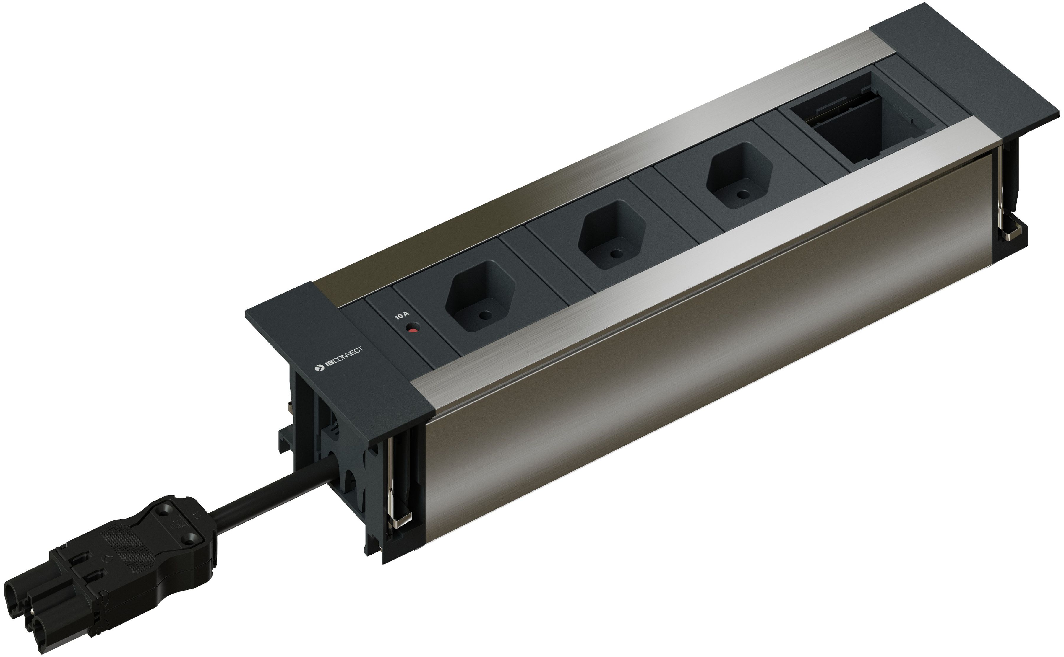 INTRO2.0 Steckdoseneinheit eloxiert 3x Typ 13 1x Leermodul