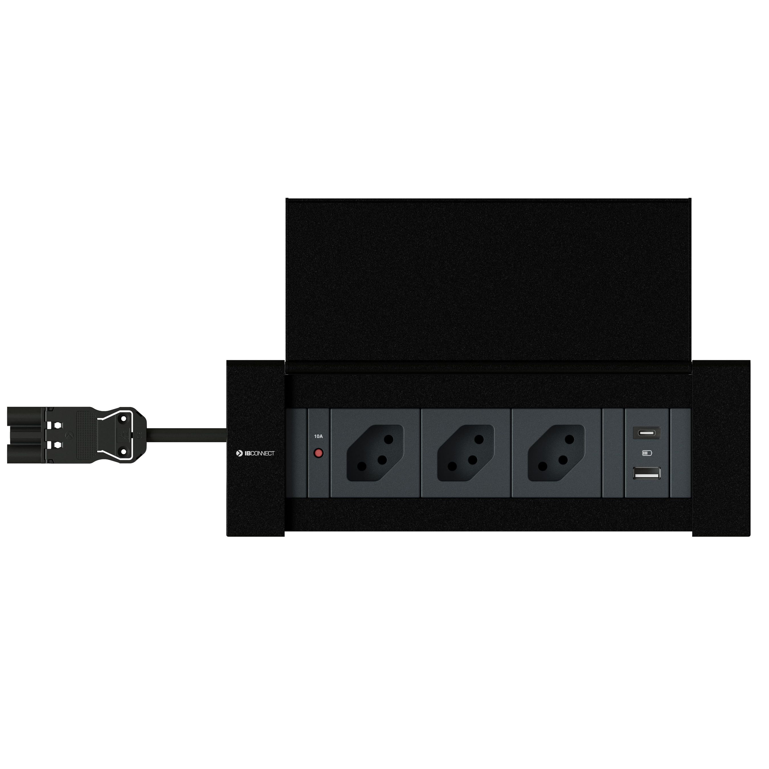 NEXO Steckdoseneinheit schwarz 3x Typ 13 1x USB-A/C