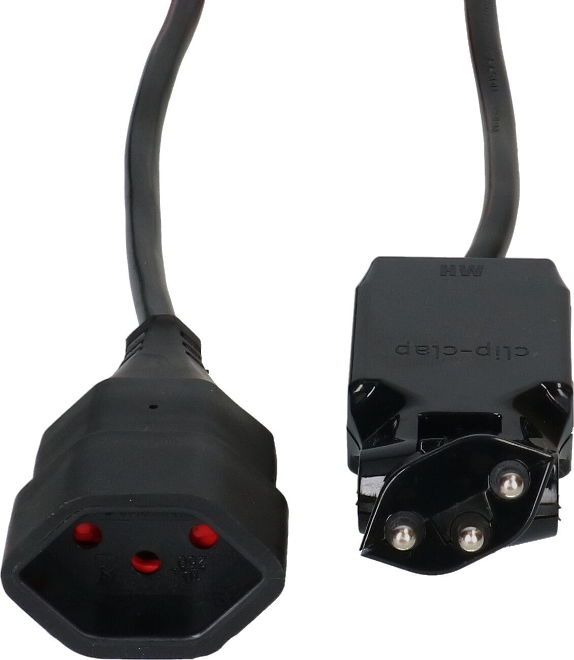 Rallonge TD H05VV-F3G1.0 5m noir clip-clap OCP type 12 / type 13