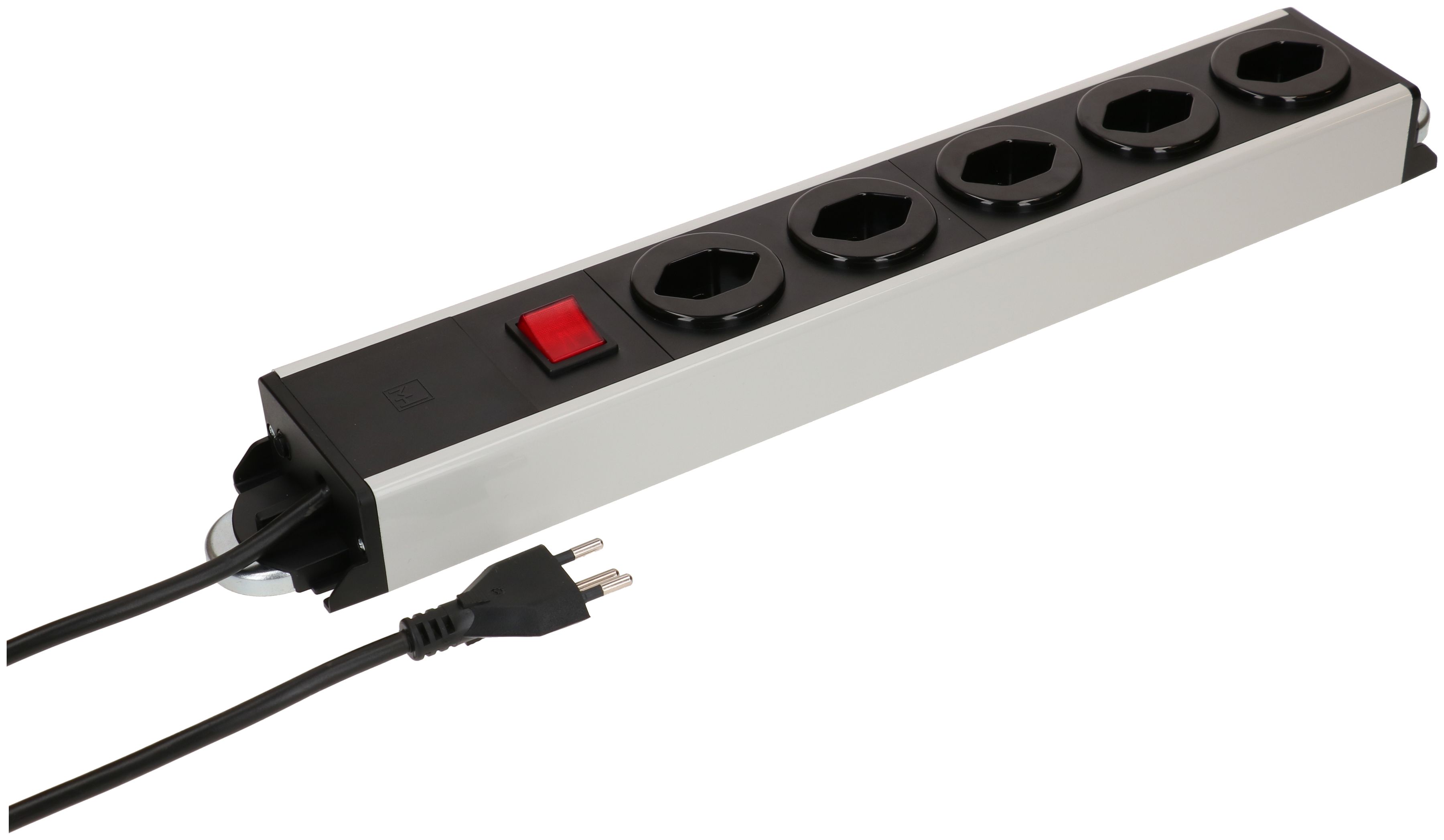Steckdosenleiste Power Line 5x Typ 13 gr/sw Schalter 1.5m Magnet