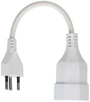 TD-Verlängerung H05VV-F3G1.0 0.25m weiss Typ 12 / Typ 13