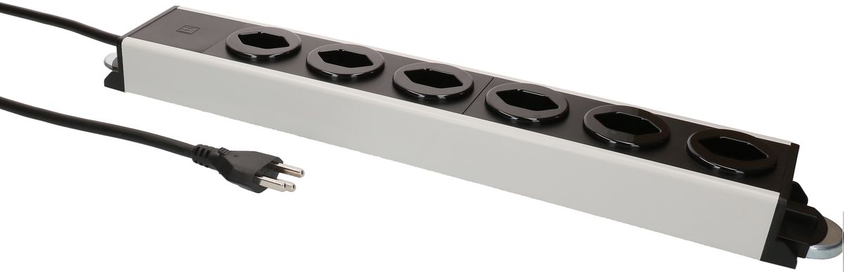 Steckdosenleiste Power Line 6x Typ 23 grau/schwarz 1.5m Magnet
