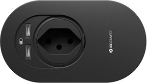 ORBIT Steckdoseneinheit schwarz 1x Typ 13 2x USB-C