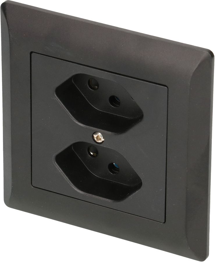 Steckdose 2x Typ 13 Gr.1x1 UP BS Kallysto schwarz