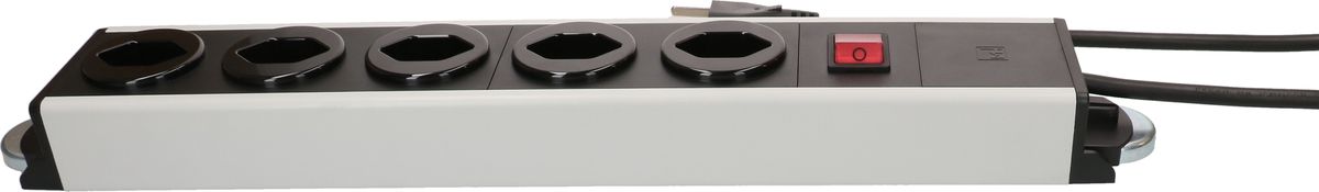 Steckdosenleiste Power Line 5x Typ 23 gr/sw Schalter 1.5m Magnet