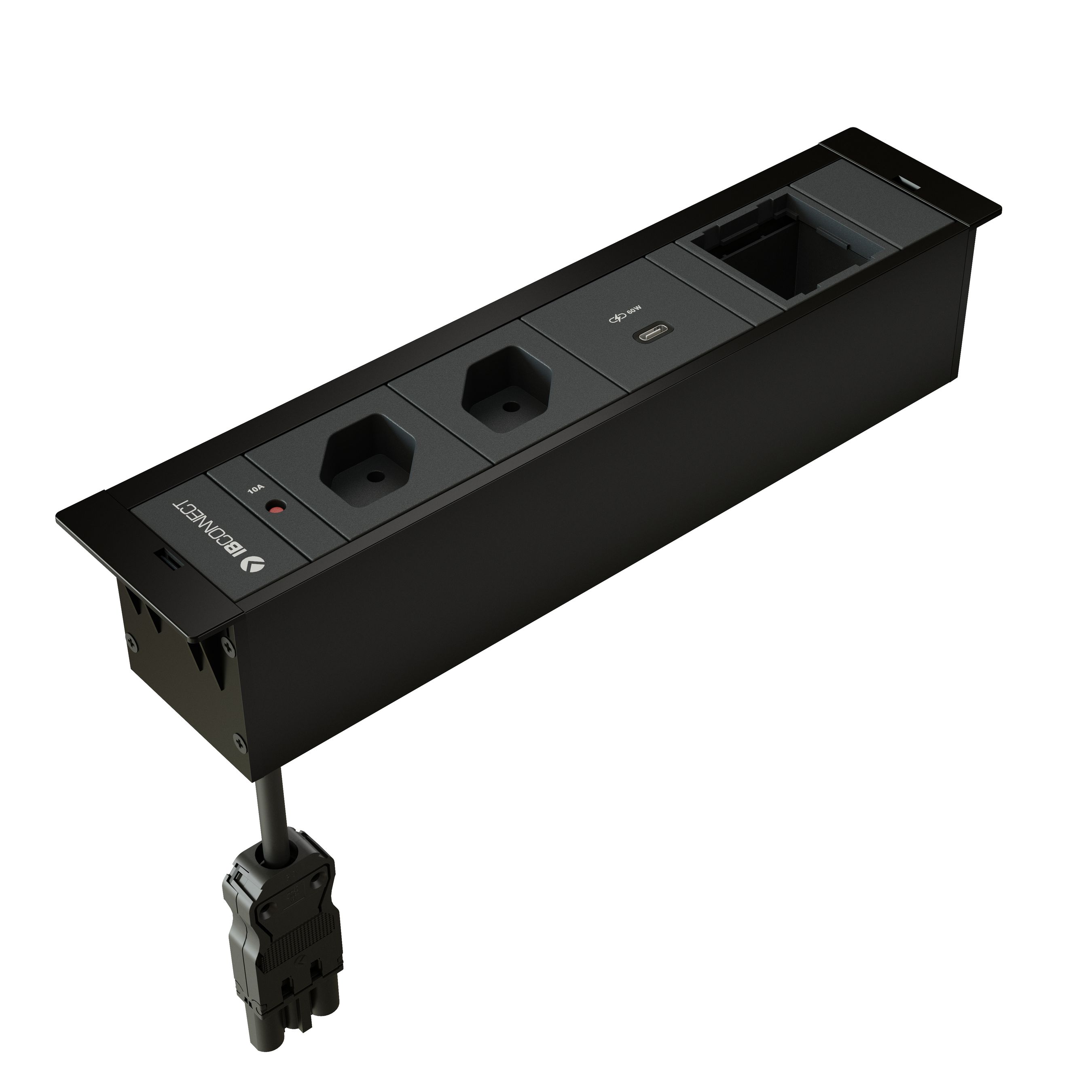 CUBOBOX bloc multiprise noir M4 2x type 13 1x USB-C 60W 1x vide