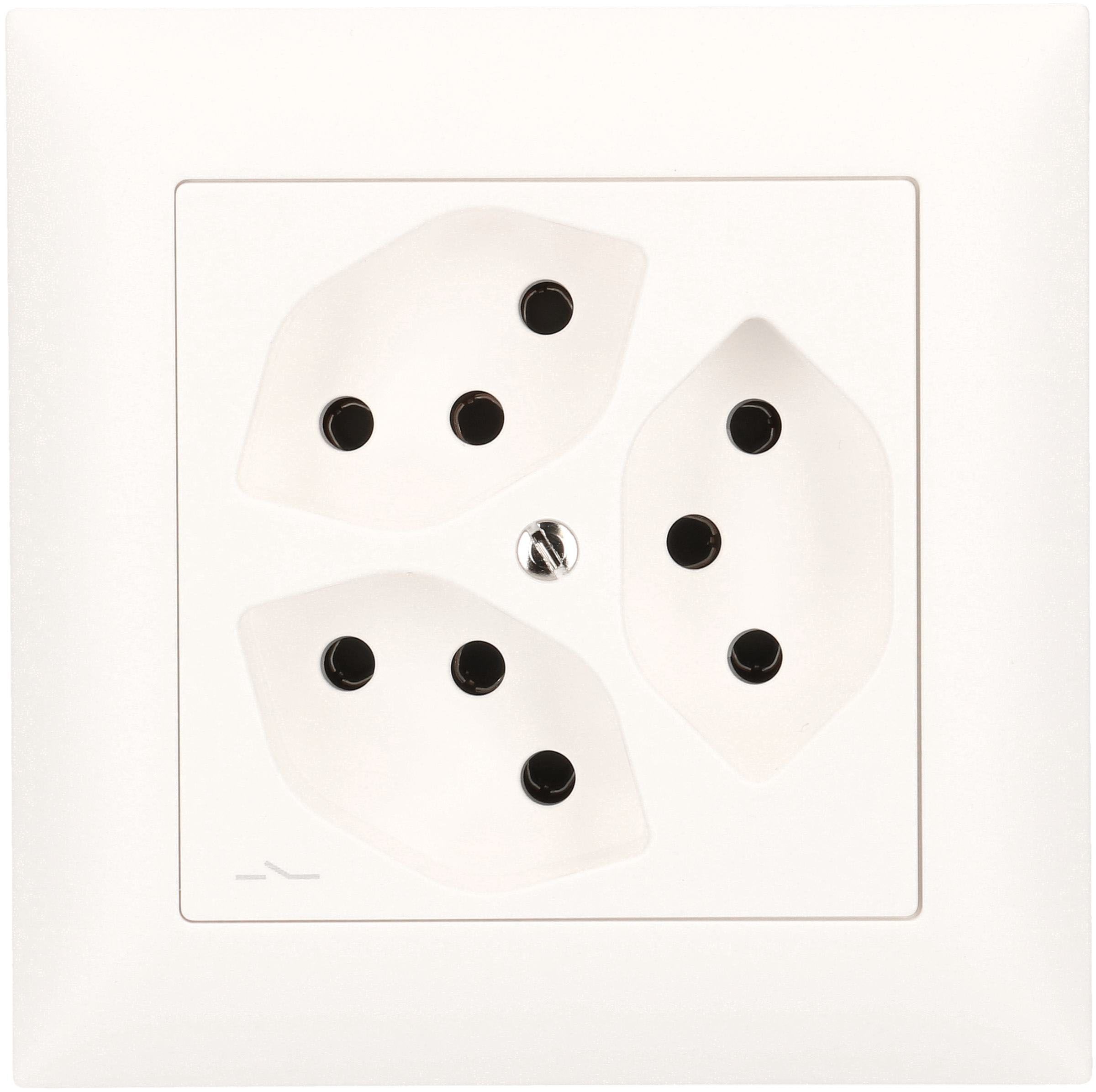 prise 3x type 13 1S ta.1x1 ENC EdizioDue blanc