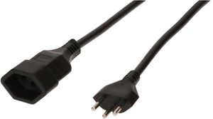 TD-Verlängerung H05VV-F3G1.5 3m schwarz Typ 12 / Typ 13