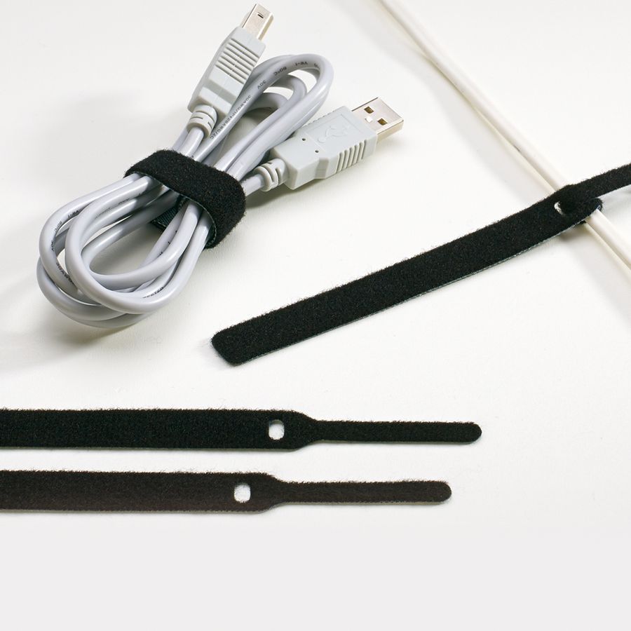 Power attache-câbles en scratch noir 10 pièce