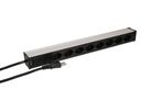PDU 19" 8x type 23 90° black 1HE, reconnectable cable