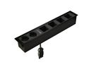 CUBOBOX bloc multiprise noir L 6 fois 2x Schuko 4x module vide