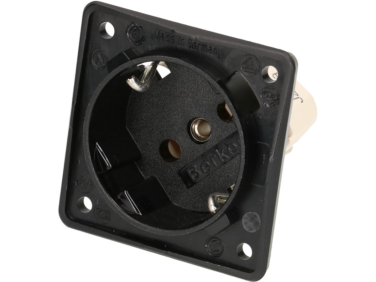Steckdose 1x Schuko Apparat mit Frontplatte Berker Mobil-R sw