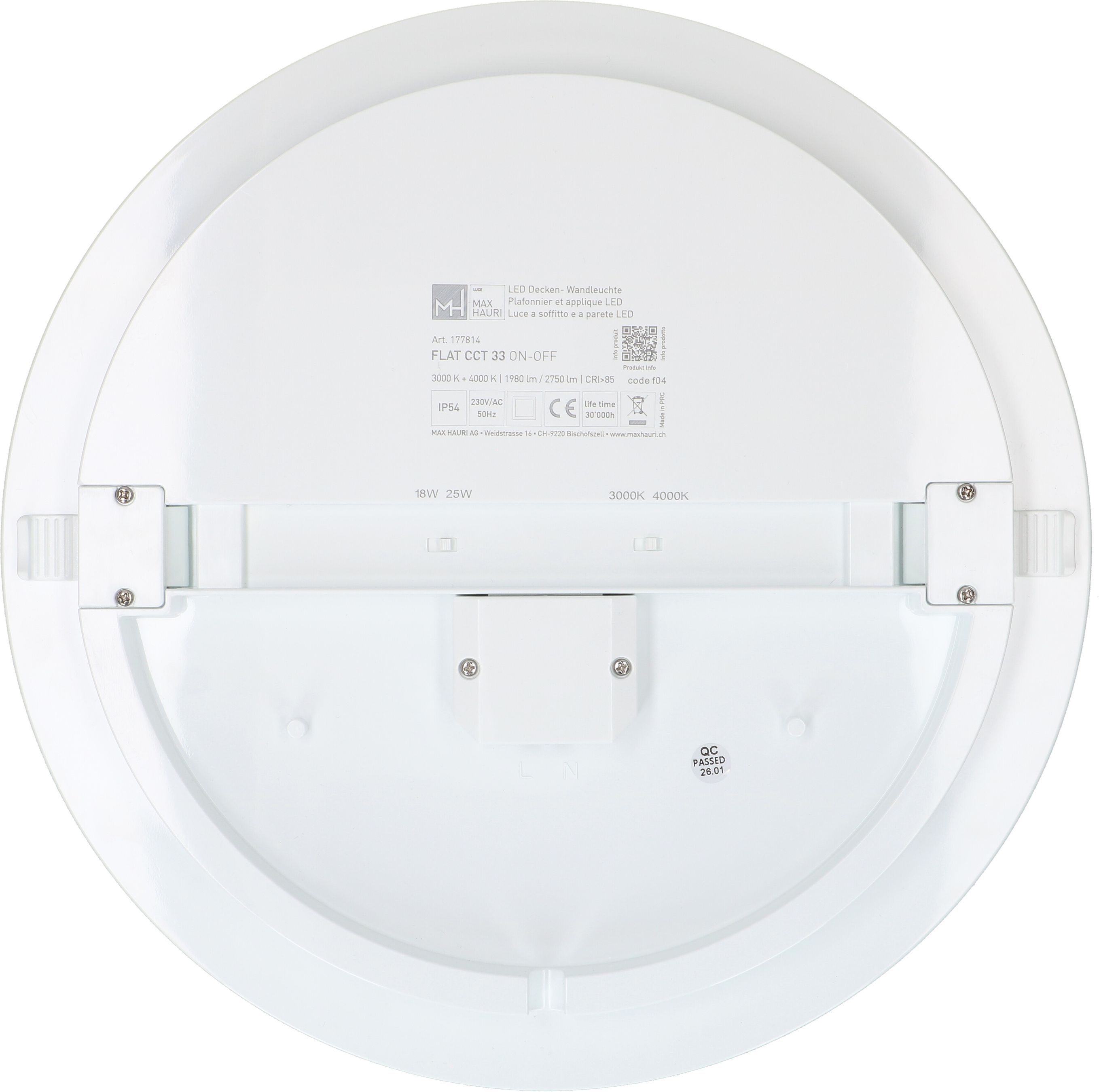 Deckenleuchte FLAT CCT 33 18/25W 1980/2750lm