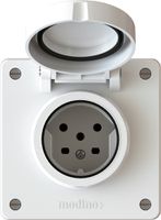 prise 1x type 15 insert avec set frontal exo IP55 blanc