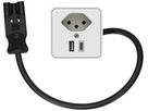 presa aggiuntiva per mobili 1x tipo 13 USB A+C bianco 0.5m AC166