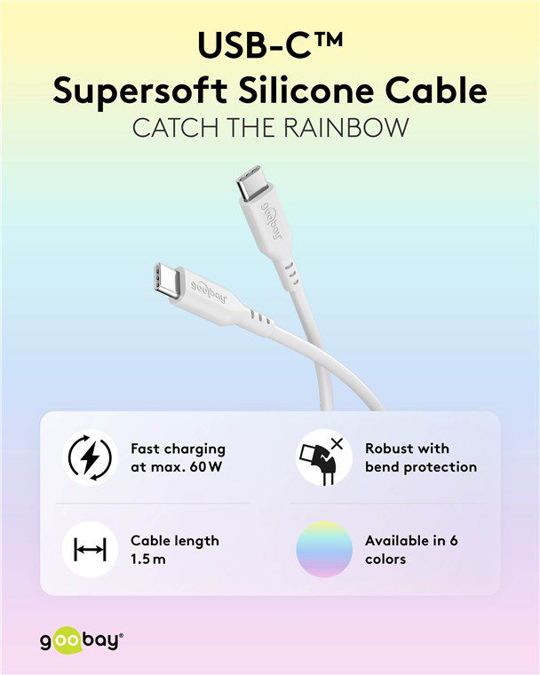 cavo di ricarica USB-C silicone 1.5m bianco