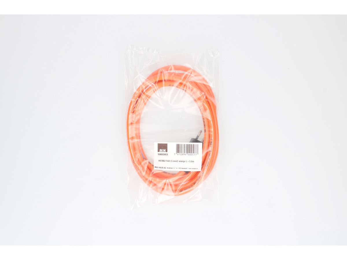 EPR/PUR-Netzkabel H07BQ-F3G1.5 3m orange Typ 12
