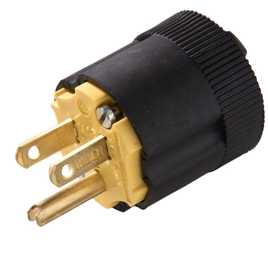 Stecker Amerika 3-polig schwarz/gelb