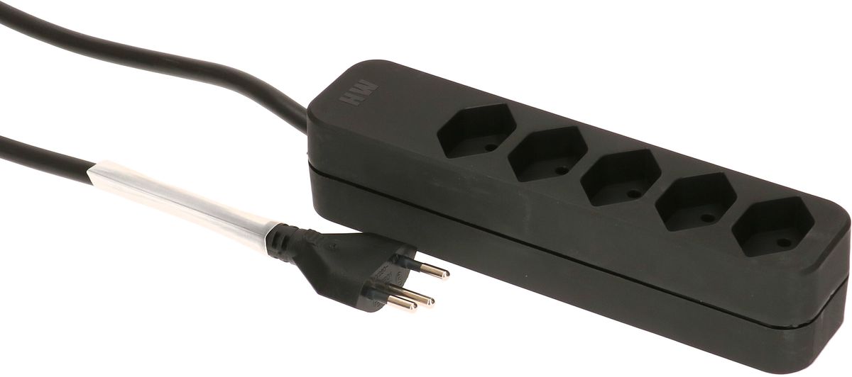 Steckdosenleiste Swiss Line 5x Typ13 schwarz