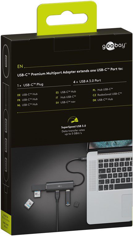 USB Hub / USB-C auf 4x USB 3.0A 0.18m