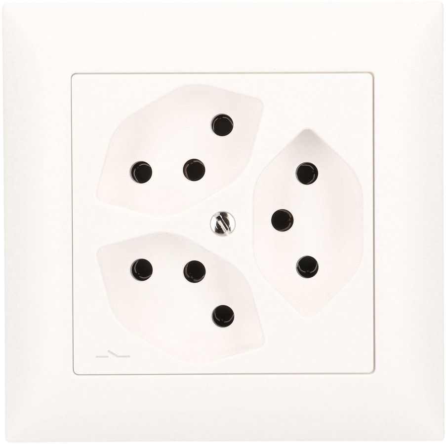 prise 3x type 13 1S ta.1x1 ENC EdizioDue blanc