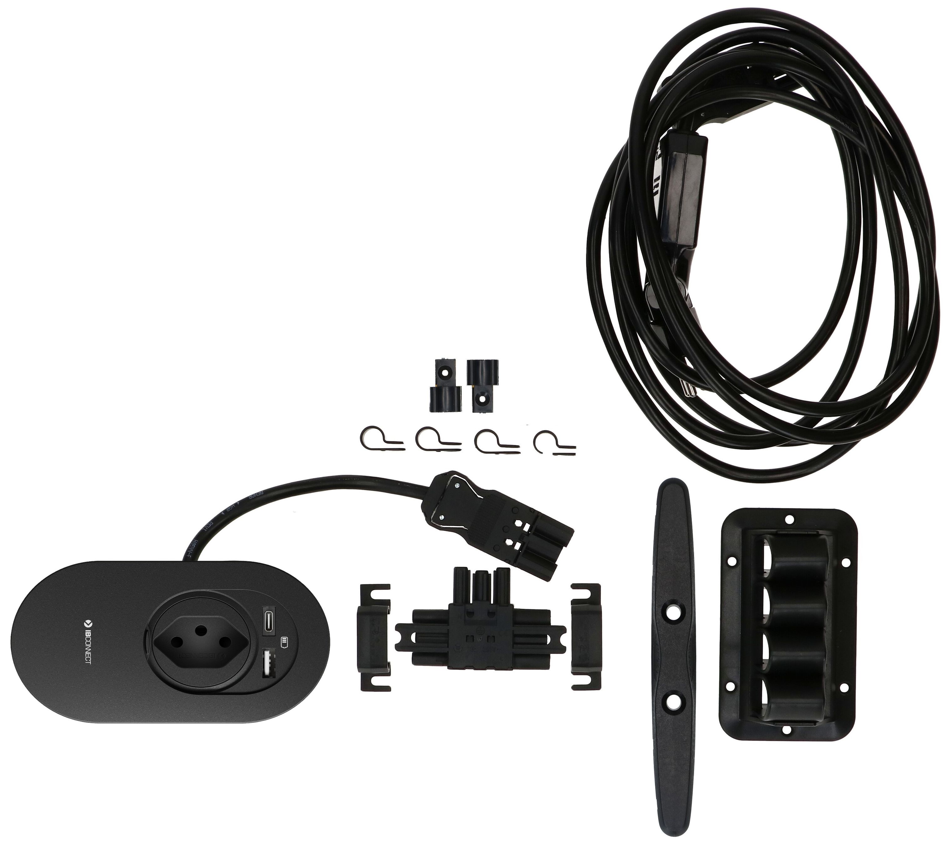 Single set di raccordi ORBIT presa multipla nero tipo 13 USB-A/C