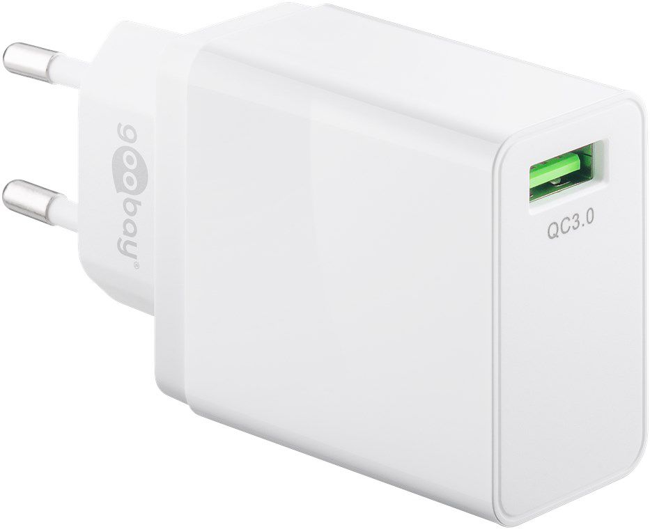 chargeur rapide USB QC 3.0 (18W) blanc