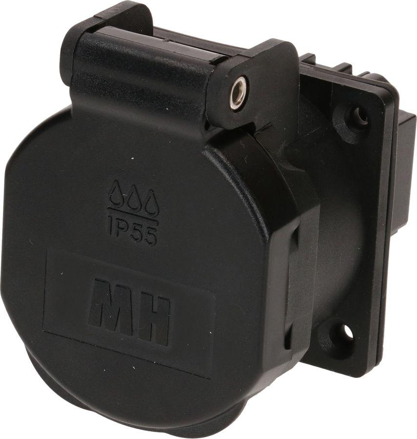 Einbausteckdose 1x Typ 21 L+N IP55 schwarz