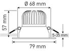 LED-Einbauspot ATMO 68 weiss 3000K 700lm 36°