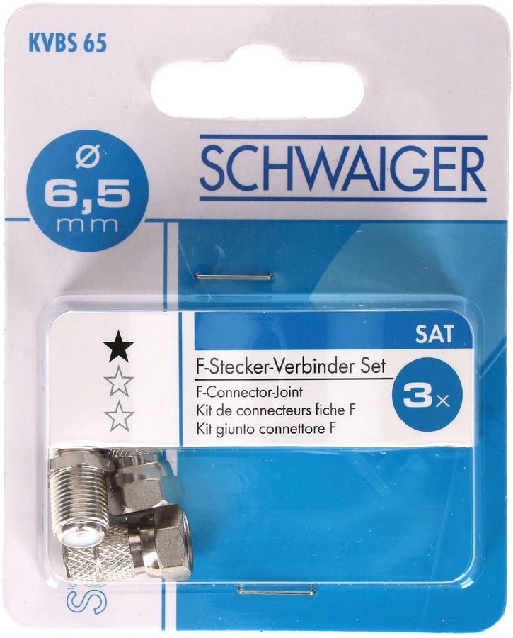 F-Kabelverbinder-Set 6.5mm 3-teilig