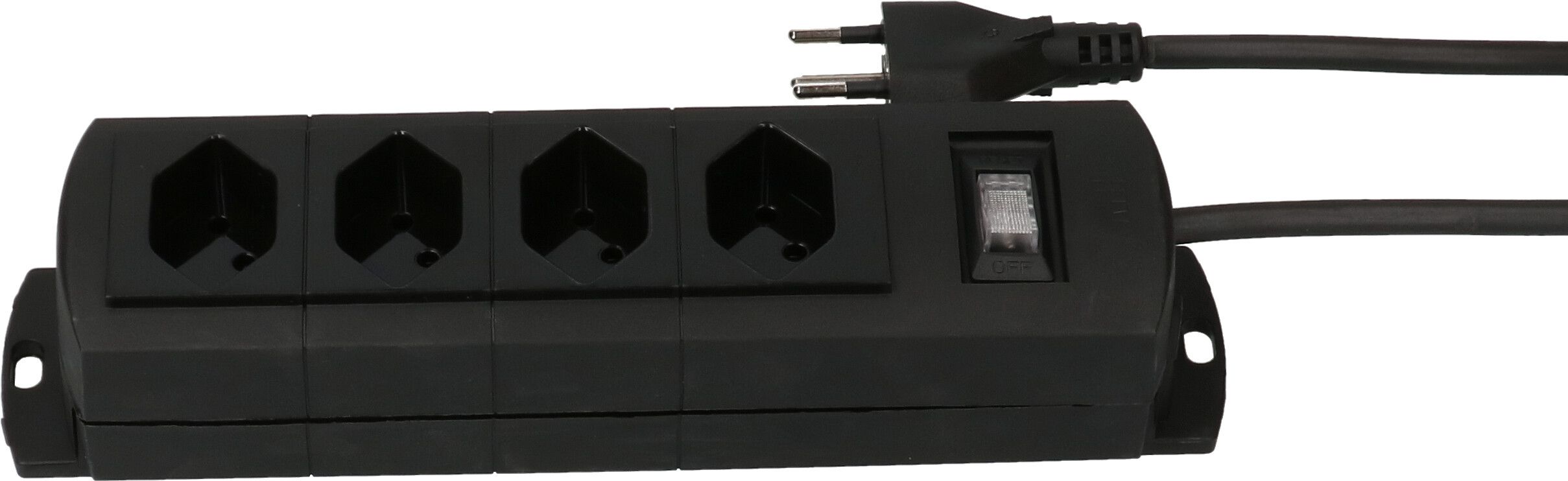 multiprise Prime Line 4x type 13 noir interrupteur 5m