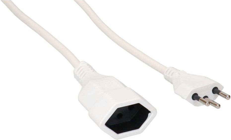 TD-Verlängerung H05VV-F3G1.0 5m weiss Typ 12 / Typ 13