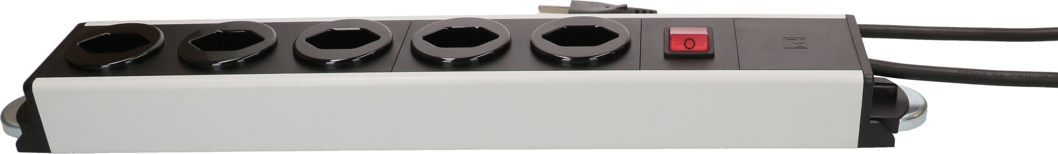 Steckdosenleiste Power Line 5x Typ 23 gr/sw Schalter 1.5m Magnet