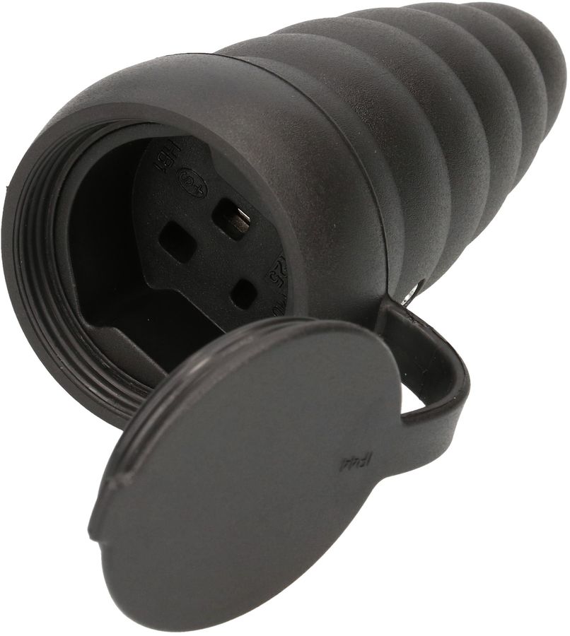 Presa mobile di gomma tipo 25 5 poli nero