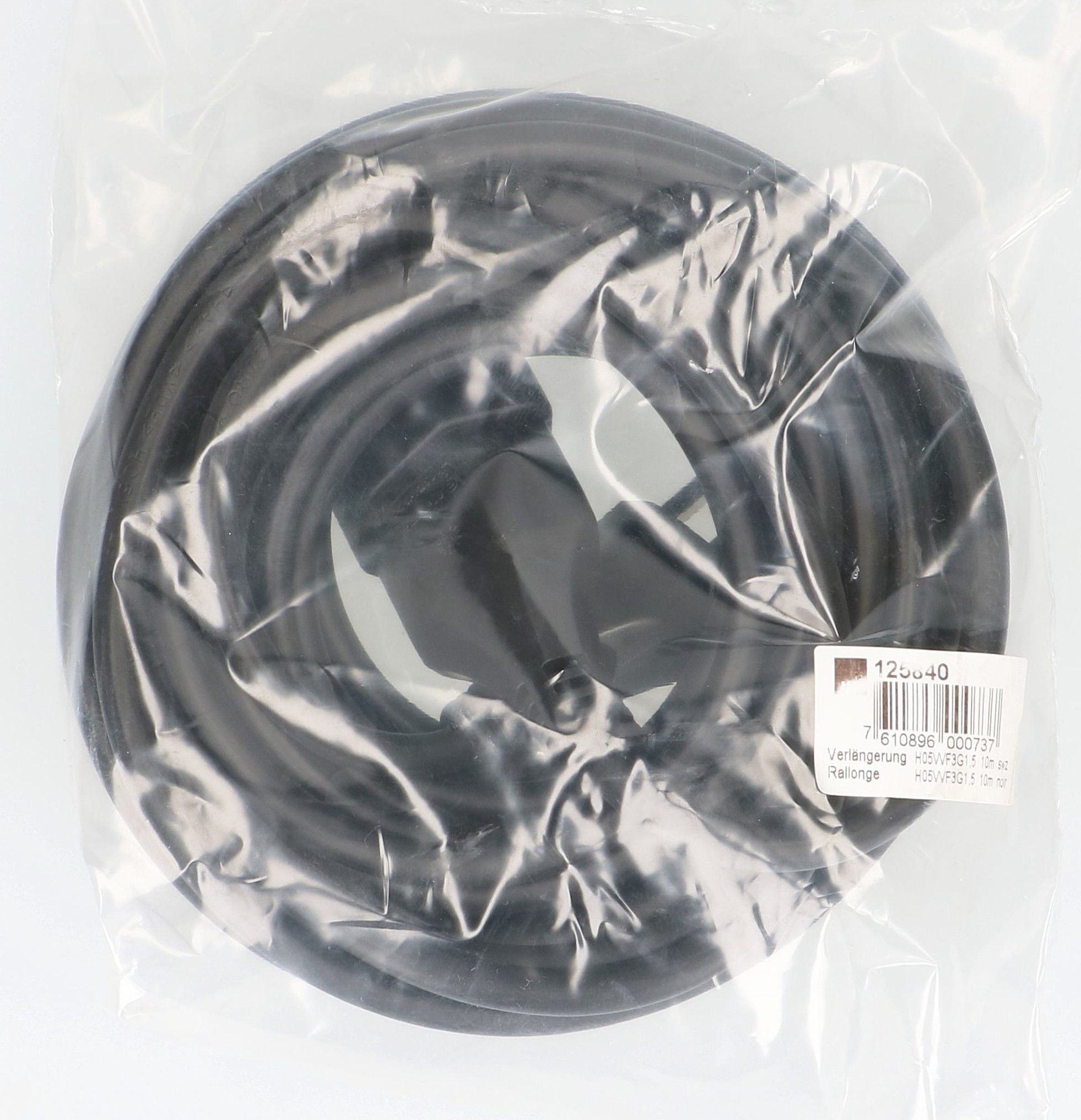 TD-Verlängerung H05VV-F3G1.5 10m schwarz Typ 23 / Typ 23