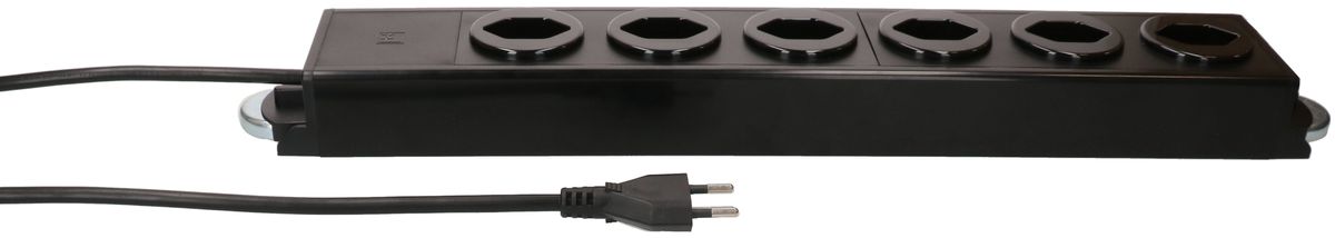 Steckdosenleiste Power Line 6x Typ 13 schwarz/schwarz 1.5m Magnet