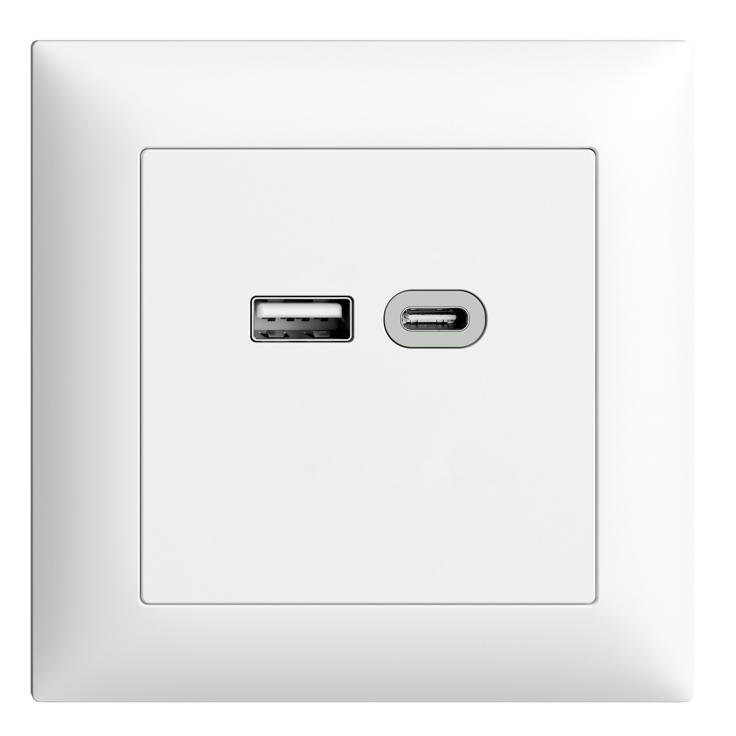 USB Ladesteckdose USB-A+C 18W UP EdizioDue weiss