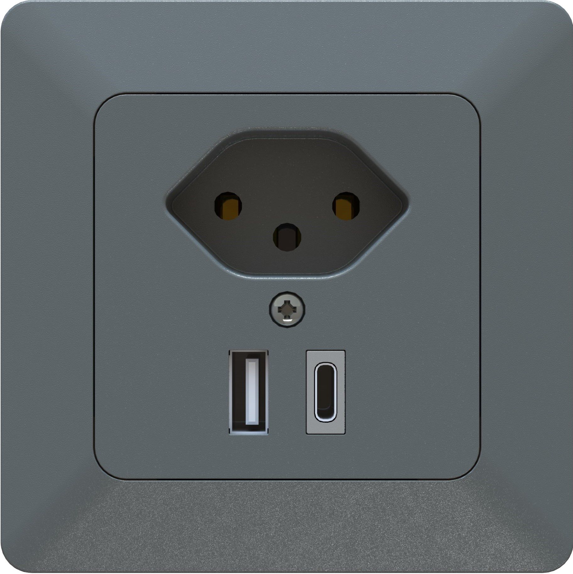 piccola combinazione tipo 13 / USB-A+C 18W AP priamos antracite