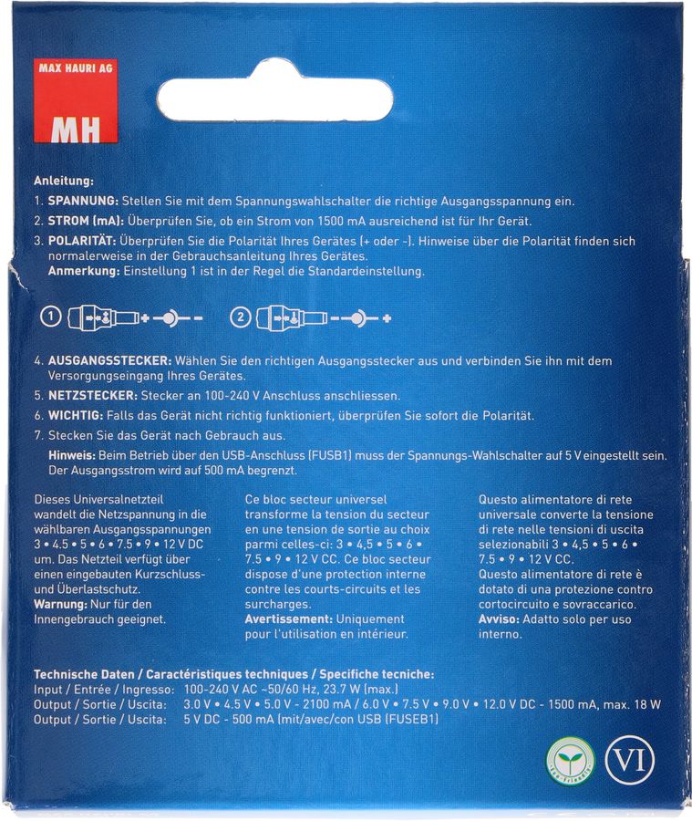 Alimentatore di rete universale 2100mA