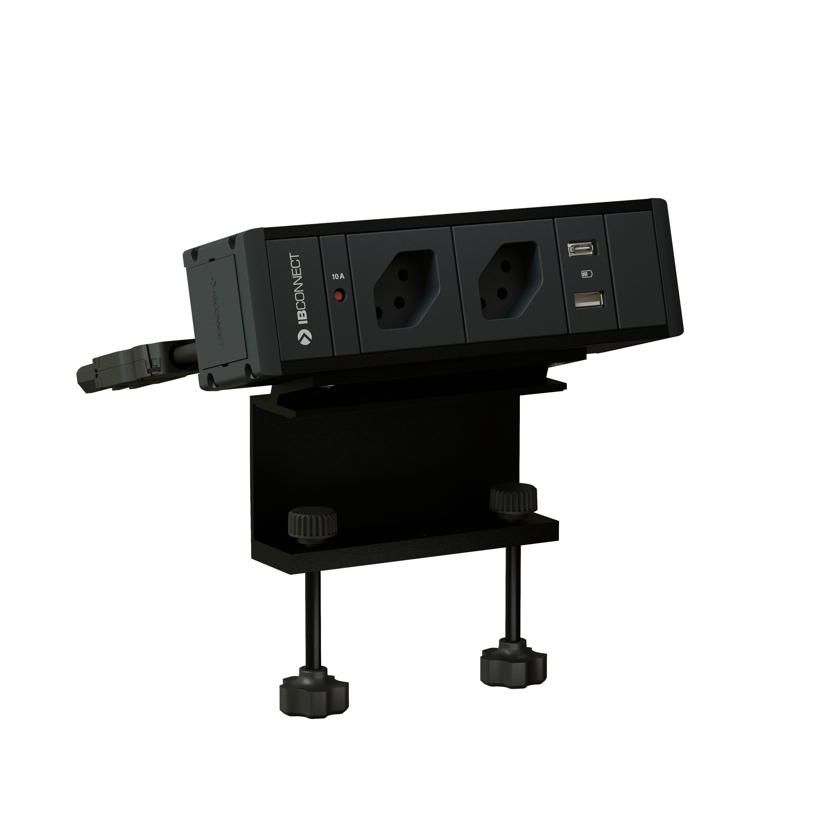 CUBO T Steckdoseneinheit schwarz 2x Typ 13 1x USB-A/C