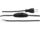 TDLF-Netzkabel H03VVH2-F2X0.75 2m schwarz Schalter T26