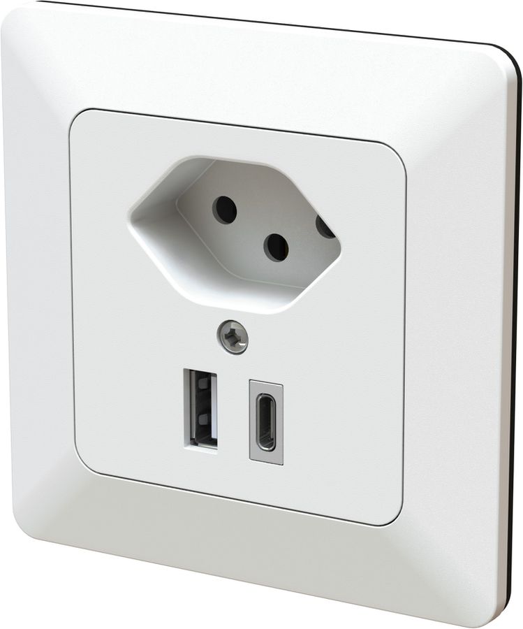 piccola combinazione tipo 13 / USB-A+C 18W INC priamos bianco