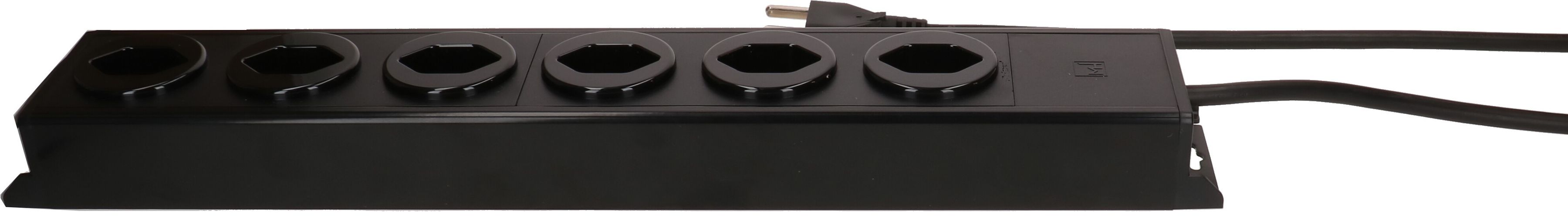 Steckdosenleiste Power Line 6x Typ 23 schwarz/schwarz 1.5m