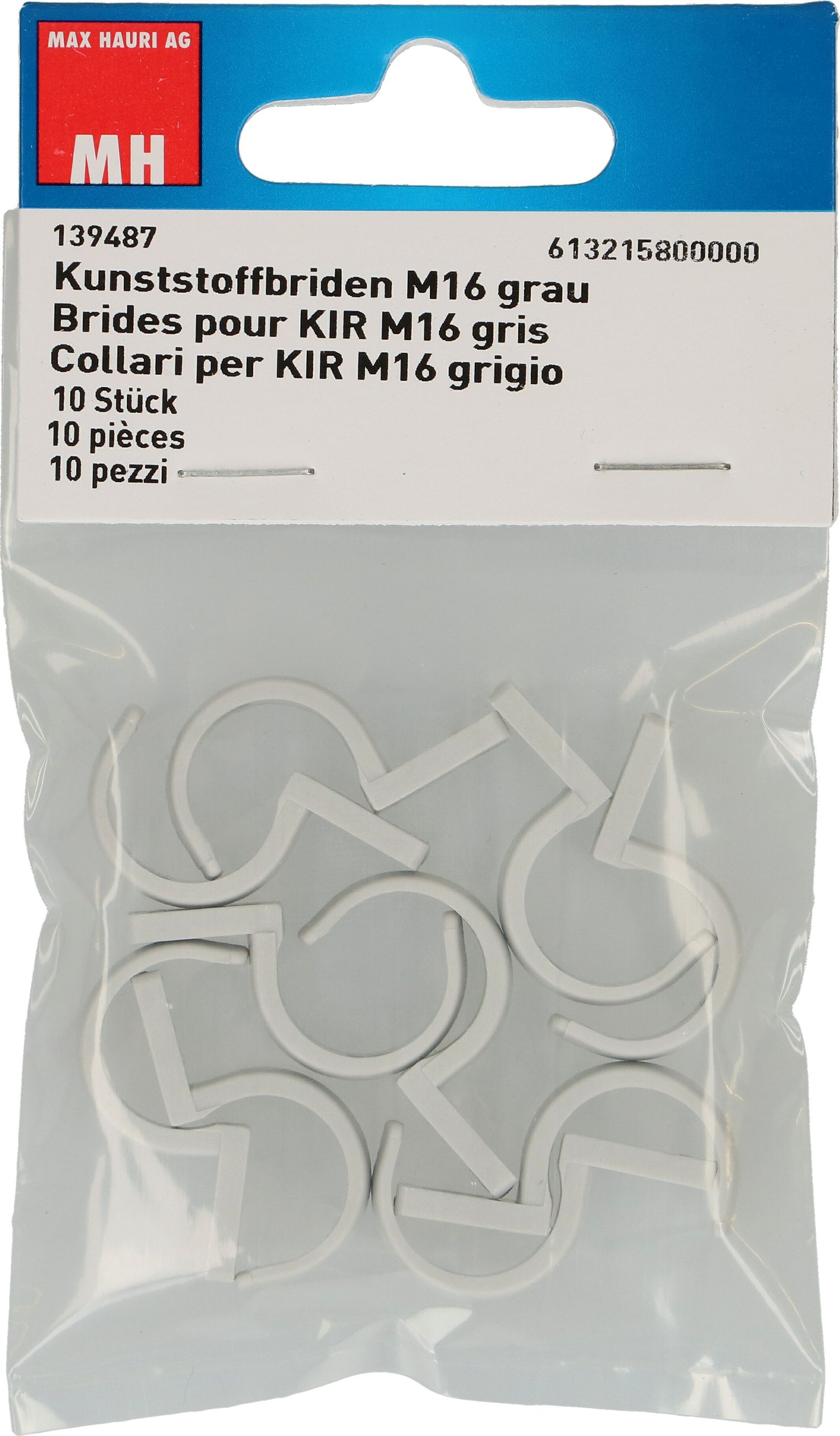 brida sintetica M16 1-lobata grigio / 10 pezzi